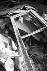 Detail of a rubble pile in an abandoned building, Detail of a rubble pile in an abandoned building,